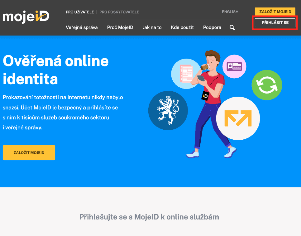 Přihlášení přes MojeID - Websupport Centrum nápovědy
